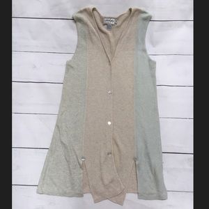 Tan and Green Mia Nola Knitted Vest